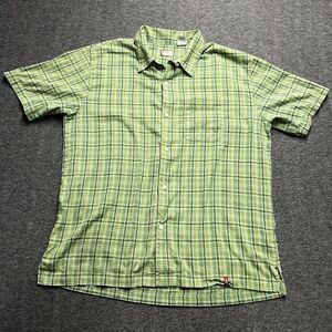 Levi's Red Tab Shirt Mens Size XL Green Plaid Short Sleeve Button Down Cotton